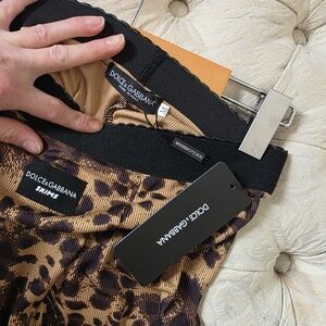 Dolce & Gabbana Brown Leopard Print Pants